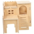 thumbnail image 3 of IBASETOY Hamster House Decor Mini Wooden Slide Toy Interactive Play Small Pet Hut 1Pcs, 3 of 8