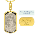 thumbnail image 3 of Celestial Earth Stainless Steel or 18k Gold Premium Swivel Dog Tag Keychain, 3 of 16