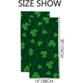 thumbnail image 3 of Absorbent Soft Hand Fingertip Towels, 2 Pcs Face Bath Towels Set Saint Patrick's Day Clovers Washcloths for Bathroom Hotel Kitchen, 30"x15", 3 of 6