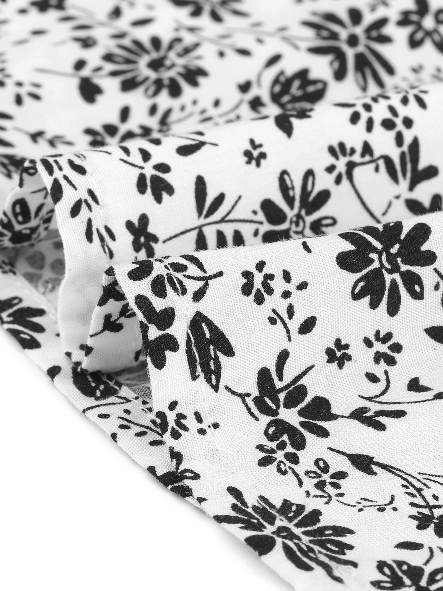 DARING DIVA Crew Neck Short Sleeve Midi Floral Blouse XL White