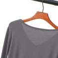 thumbnail image 4 of IWRICH Women's Undershirts V Neck Tops Soft Long Sleeve Sleep Shirt Stretchy Casual Basic Tee Shirt Dark Gray XXXXXXL, 4 of 8
