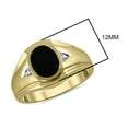 thumbnail image 3 of SZUL Women's Men's 10K Yellow Gold Ring with an Oval Onyx and 2 Diamonds, 3 of 5