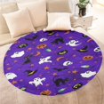 thumbnail image 4 of Halloween Purple Spider Web Pattern Round Blanket,Comfortable Soft Flannel Throw Blanket,All Season,Warm Lightweight Blankets for Sofa Bed Couch Living Room Chair 47"x47", 4 of 5