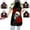 Black, variant on 4 Pcs New Halloween Apron, 29.52 x 25.59 inch Home Kitchen Cooking Baking Gardening for Women Men with Pockets Skeleton Rock Skull, Festive Mood Decoration