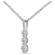 SZUL Women's Jewelry Gift for Your Wife - 1/4 Carat TW Past Present Future Three Stone Lab Grown Diamond Necklace in .925 Sterling Silver (Diamond Color F-G, Clarity VS1-VS2)