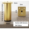 thumbnail image 3 of 4 Pcs Aluminum Alloy Furniture Legs Cabinet Legs Kitchen Sofa Table Metal Height 100mm Gold, 3 of 4