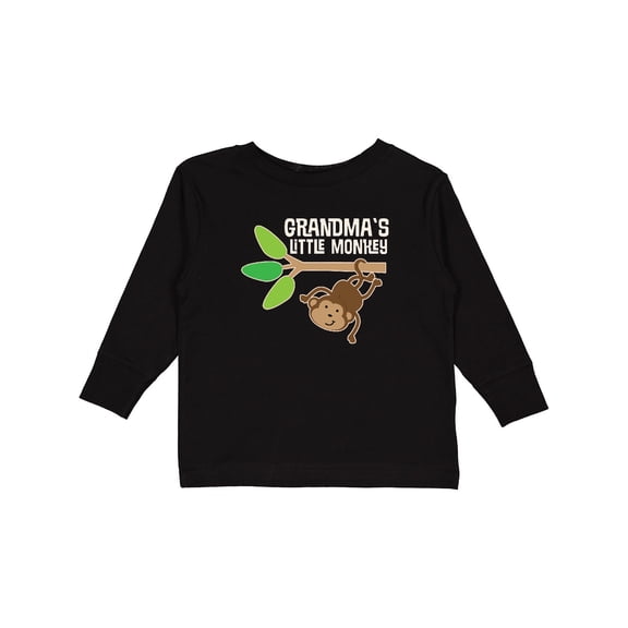 Inktastic Grandma's Little Monkey grandchild Boys or Girls Long Sleeve Toddler T-Shirt