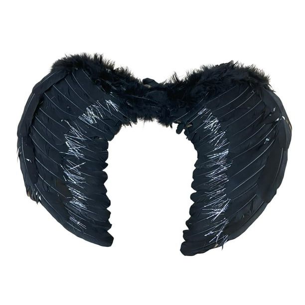 Disfraz de ala de ángel, accesorio de fotografía de ala de cosplay con correas elásticas, vestido para negro jinwen Disfraz de ala de ángel