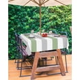 thumbnail image 3 of Boanket Outdoor Tablecloth with Umbrella Hole for Patio/Picnic/Party/Camping, Sage Green Grey Striped Waterproof Table Cloth Rectangle Table Cover Washable, Farmhouse Sage Green Stripes (60"x 84"), 3 of 7