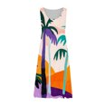 thumbnail image 5 of Viikei Summer Dresses for Women Sleeveless,Fashion Women's Sleeveless Round Neck Flower Print Fold Snug Beach Cake Dress Multicolor XL, 5 of 5
