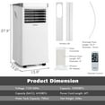 thumbnail image 2 of Costway 6450 BTU (10000BTU ASHRAE) Portable Air Conditioner 3-in-1 Air Cooler with Remote Control, 2 of 7