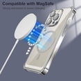 thumbnail image 3 of Magnetic for iPhone 15 Pro Max Case Compatible with MagSafe [Four Corners Drop Protection] Full Camera Lens Protector Plating 15 Pro Max Clear Phone Case for Women Girls, Silver, 3 of 14