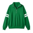thumbnail image 5 of Hurxie Women's Varsity Striped Sweatshirt Oversized Lightweight Knit Pullover Drop Shoulder Crew Neck Long Sleeve Casual Sweatshirts, 5 of 6