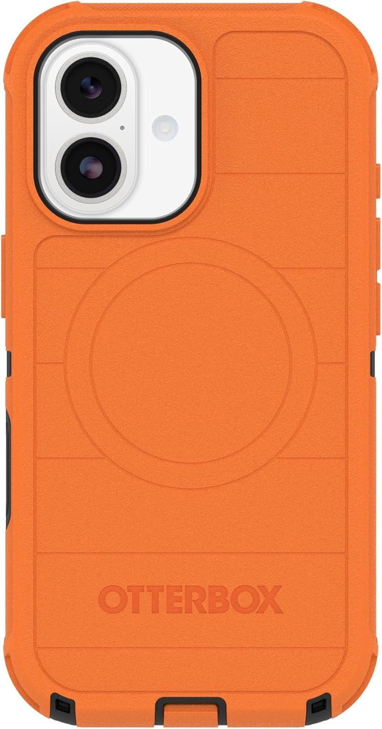 OtterBox iPhone 17 (Only) Bundle: Defender Series Case & Screen Protector - Blaze Orange - Case Only - Snaps on MagSafe - Tough - Rugged & Durable