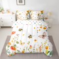 thumbnail image 2 of Homewish Kawaii Rustic Bee Bedding Comforter Set 7-Piece, Cartoon Mushroom Sunflower King Bedding Sets, Cute Butterfly Animal Reversible Bed Sheets, Ultra Soft Bedroom Decor, 2 of 7