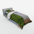 thumbnail image 3 of Ambesonne Rustic Bedding Set 4 Pcs, Colored House Old Door, Queen, Blue Green, 3 of 3