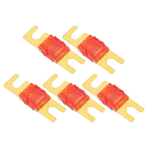 Unique Bargains 5 Pcs Mini ANL Fuses 50A Audio CD Fuse for Car Motorcycle Boat Durable Plastic Metal Gold Tone Red