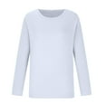 thumbnail image 6 of Lovskoo Long Sleeve Shirts for Women Fall Trendy Stretch Fitted T-Shirt Blouse Solid Basic Tops Slim Fit Soft Baselayer Undershirts Tops White L, 6 of 8