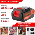 thumbnail image 4 of 5 Pack 6.0Ah Replacement For Black Decker 20V Lithium MAX Battery 20Volt Li-Ion LBXR20, 4 of 5