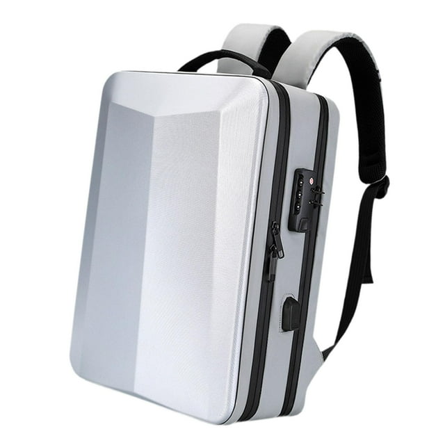 Mochila dura para ordenador portátil, bolsa para ordenador portátil para juegos, protección antipérdida, mochila para juegos para hombres, mochila Plata 15 pulgadas