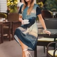 thumbnail image 3 of Xecao Baleine Dansante pour Femmes Été Robe Midi à Manches Courtes avec Poches Robe Décontractée T-Shirt Fluide Robe de Plage, 3 of 6
