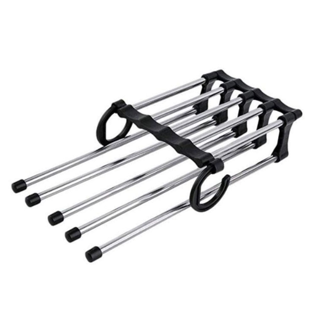 5 In1 Multifunctional Pants Rack Shelves Stainless Steel Wardrobe