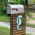 thumbnail image 2 of Seahorse Coastal Wooden House Number Sign by G. DeBrekht | Coastal Sea-Life Decor - MA98517, 2 of 8
