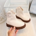 thumbnail image 4 of NIJNFCLOTH Girls' Boots Fashion Autumn and Winter Girls Boots Thick Bottom Flat Bottom Non Solid Color Back Zipper Comfortable Girls Winter Boots Size:11-11.5 Years, 4 of 9