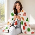 thumbnail image 5 of Sktrjpolfis Colorful Ghosts Halloween Throw Blanket Soft Flannel Bed Couch Cover for Sofa Bedroom Home Decor, 5 of 6