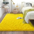 thumbnail image 4 of Socofuz 5x7ft Light Yellow Fluffy Rug Non-Slip Plush Indoor Floor Bedside Area Rug for Living Room, Bedroom, Girls Kids Room, Nursery Home Decor, 4 of 8