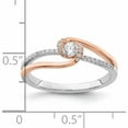 thumbnail image 2 of 14K Two-Tone White & Rose Polished Fancy Bypass Diamond Ring (Size 7) Made In India -Jewelry By Sweet Pea, 2 of 3