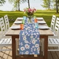 thumbnail image 4 of Table Runners 70 Inches Long Dress Scarves, Watercolor Floral Farmhouse Coffee/Dining/Kitchen Table Decor, Holiday Table Runner, Spring Flower Leaves Botanical Blue 13x70 Inch, 4 of 9
