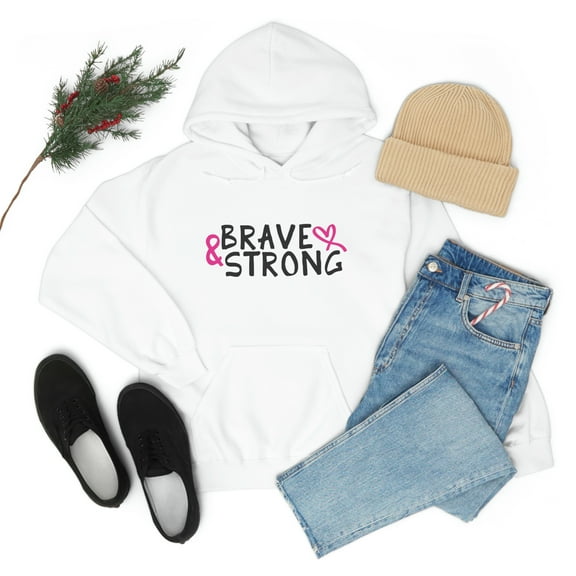 Brave And Strong against Cancer Women Male Unisex Heavy Blend™ Hooded Sweatshirt
