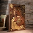 thumbnail image 3 of Sacred Heart of Mary Religious plaque wooden icon Immaculate Heart of Mary catholic devotional statue, 3 of 5