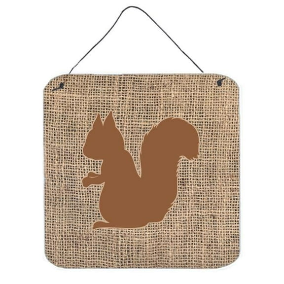 Squirrel Burlap and Brown Wall or Door Hanging Prints