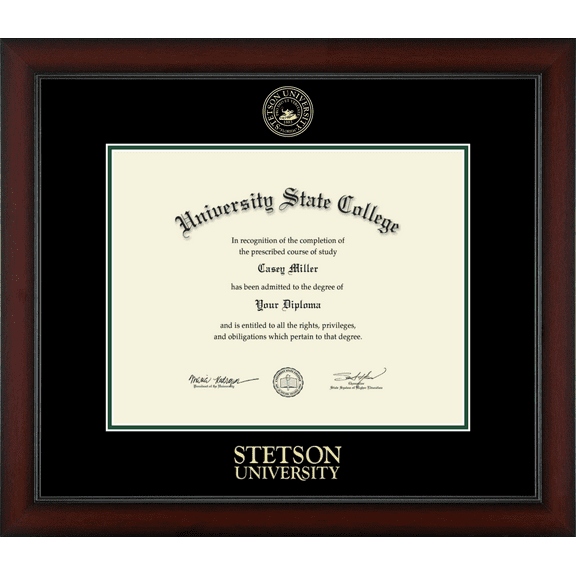 Stetson University Diploma Frame, Document Size 14" x 11"