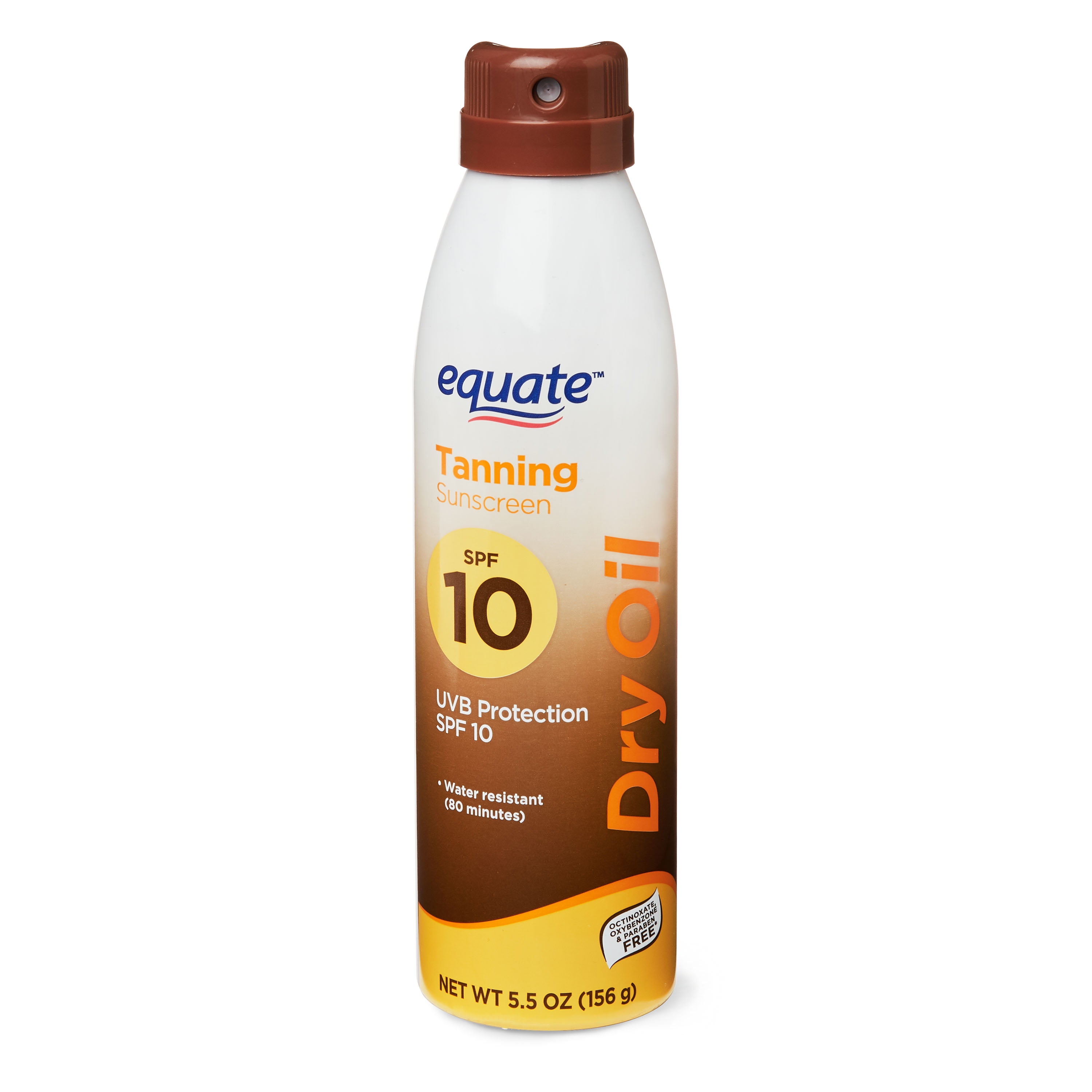 Equate Dry Oil UVB Protection Tanning Sunscreen, SPF 10, 5.5 oz