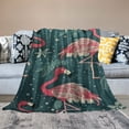 thumbnail image 2 of Orinice Flamingos Snowflakes Vintage Warm Lightweight Blanket Soft Fleece Blankets All Seasons Decor Gift 60x80in, 2 of 6