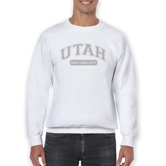 Salt Lake City Utah, Text Men Sweatshirt, Male Small