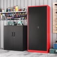thumbnail image 2 of Fesbos Metal Garage Storage Cabinet,72" Tall Black Cabinet with 2 Doors and 4 Adjustbale Shelves,Lockable Tool Cabinet for Garage, Basement,Gym, Home Office, 2 of 11
