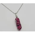 thumbnail image 3 of Pink Dalmation Jasper Handmade Point Necklace Silver Tone, 3 of 7