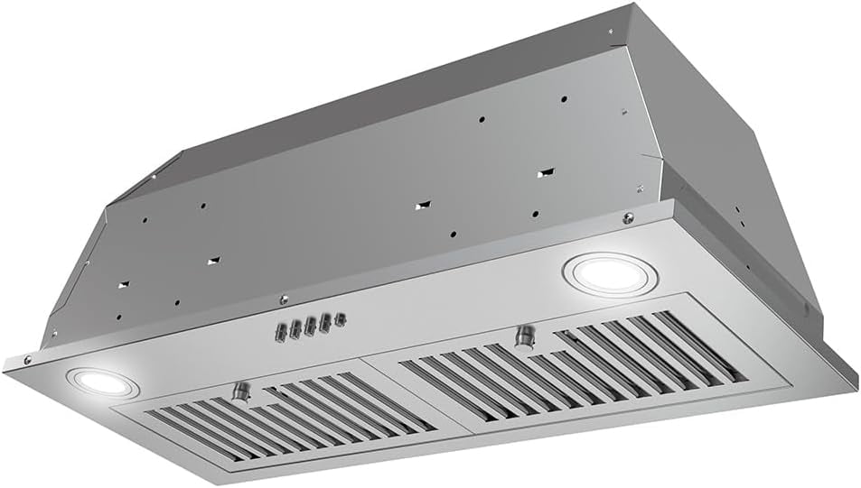 Streamline 28 in. Sacchi Ductless Insert Range Hood in Brushed Stainless Steel with Baffle Filters, Push Button Control, LED Lights