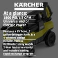 thumbnail image 2 of Karcher Pressure Washer, K3 Follow Me, 1.3 GPM, 25 ft. Hose, 2 Spray Wands, Spray Gun, 1800 PSI, 2 of 8