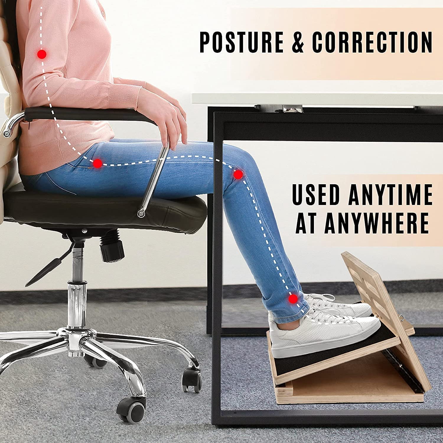 Yes4All Wooden Slant Board - 4 Incline Level: 10, 20, 30 & 40 degree