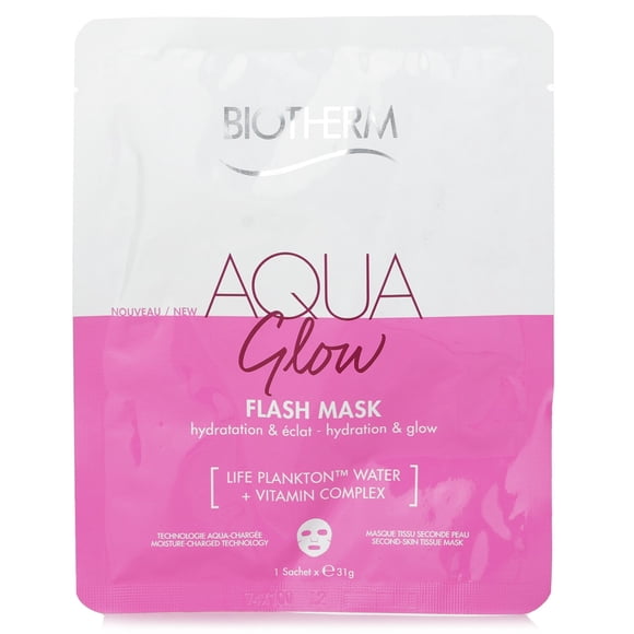 Mascarilla facial Biotherm Aqua Glow Flash con vitamina C