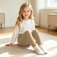 thumbnail image 7 of Hurxie Girls Ribbed Jersey Leggings Kids Warm Footless Tights Ruffles Knit Pants, 7 of 7