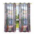 thumbnail image 6 of Yayeee Window Curtains Light Filtering 63"x52" Grommet Panel Pair Home Living Room Decor, Green Boat, 6 of 7