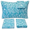 thumbnail image 5 of Tropical Leaf Printed Teal 4-Piece 1500 Supreme Collection Sheet Set Queen, 5 of 6