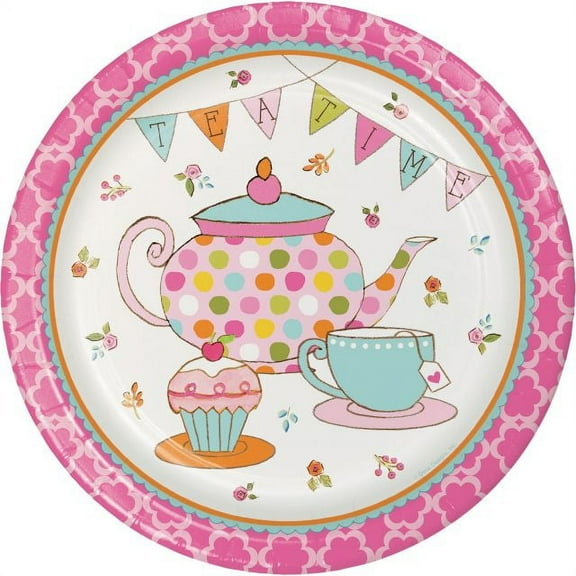 Party Creations Tea Time, 9" Dinner Plate, 8 Ct