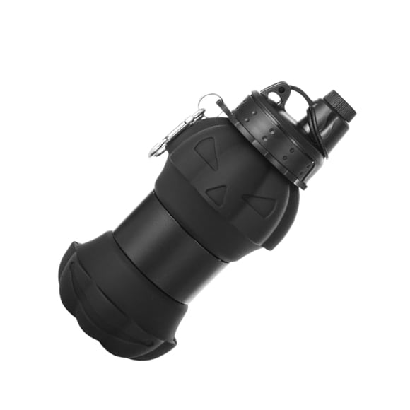 Inteprter Botella de agua plegable fácil de limpiar para hidratación, botella de agua deportiva para beber Teteras negro